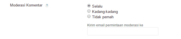 moderasi komentar pada blog blogger blogspot