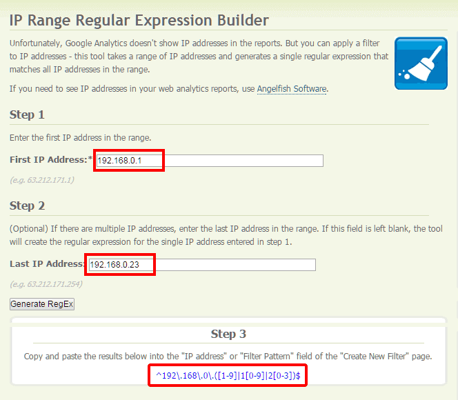 Menulis IP address (alamat IP) dengan RegEx menggunakan IP Range Regular Expression Builder