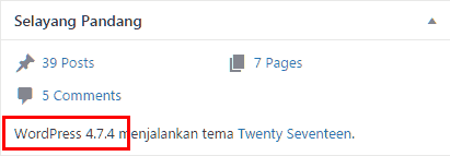 Cara tahu versi wordpress yang dipakai