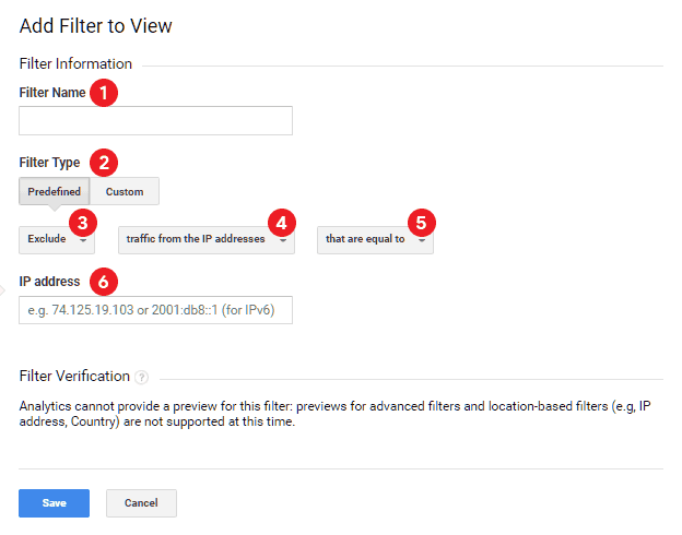 Tambah filter baru pada Google Analytics untuk memblok IP address tertentu