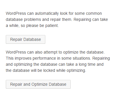 Memperbaiki dan mengoptimalkan database dengan fitur bawaan WordPress melalui file wp-config.php