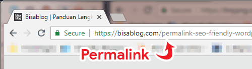 Contoh URL permalink dari sebuah pos WordPress