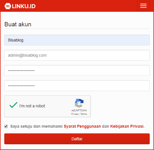 Cara daftar di Linku.id