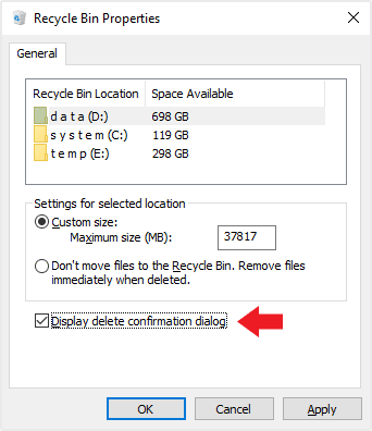 Cara mengaktifkan konfirmasi saat menghapus file/folder di Windows 10