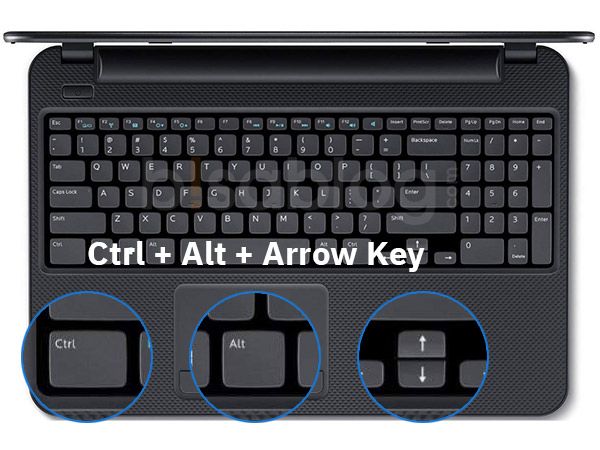 cara mengembalikan layar laptop terbalik dengan shortcut Windows